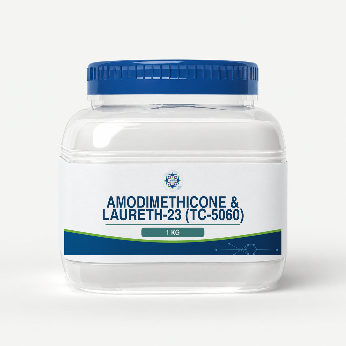KMA Amodimethicone & Laureth-23 (TC-5060), 1 kg, squat rounded-square clear paste jar with blue lid