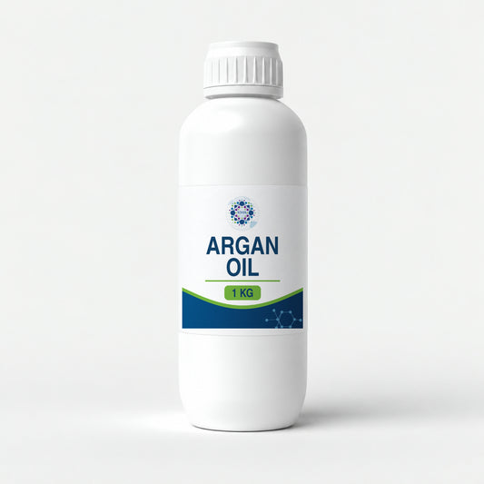 KMA Argan Oil, 1 kg, slender smooth opaque bottle with white cap