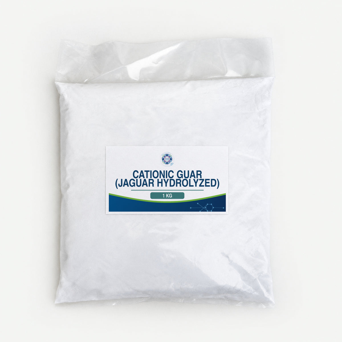 KMA Cationic Guar (Jaguar Hydrolyzed), 1 kg, flat sealed clear powder bag