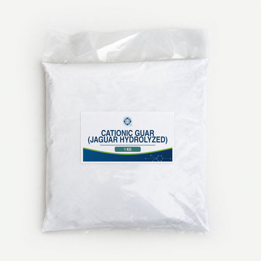 KMA Cationic Guar (Jaguar Hydrolyzed), 1 kg, flat sealed clear powder bag