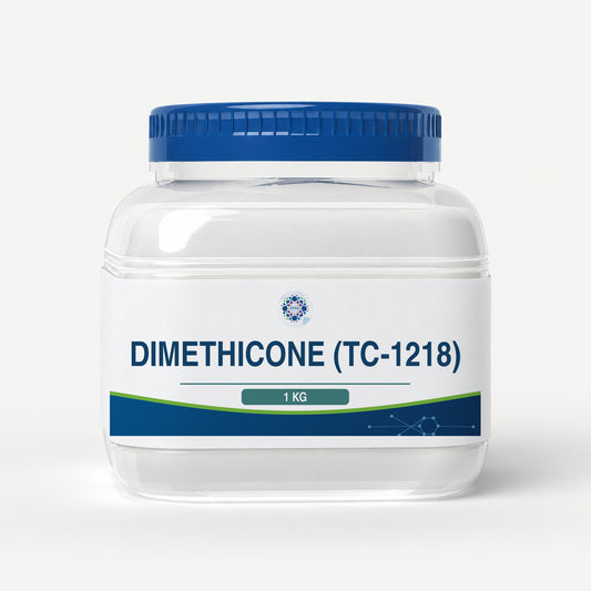 KMA Dimethicone (TC-1218), 1 kg, squat rounded-square clear paste jar with blue lid