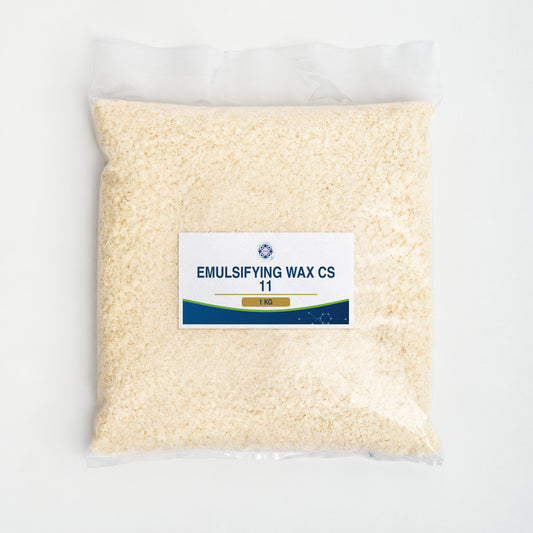 KMA Emulsifying Wax CS 11, 1 kg, flat sealed clear wax-flake bag