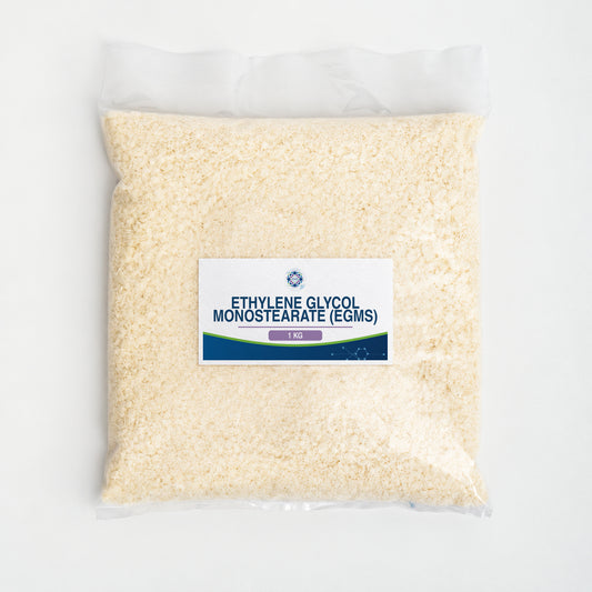 KMA Ethylene Glycol Monostearate (EGMS), 1 kg, flat sealed clear wax-flake bag