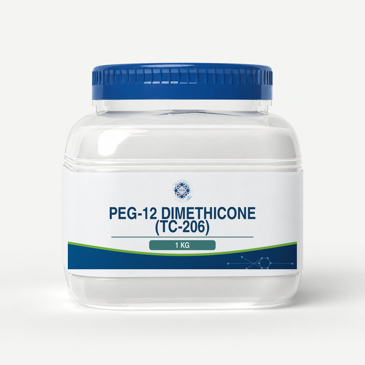 KMA PEG-12 Dimethicone (TC-206), 1 kg, squat rounded-square clear paste jar with blue lid