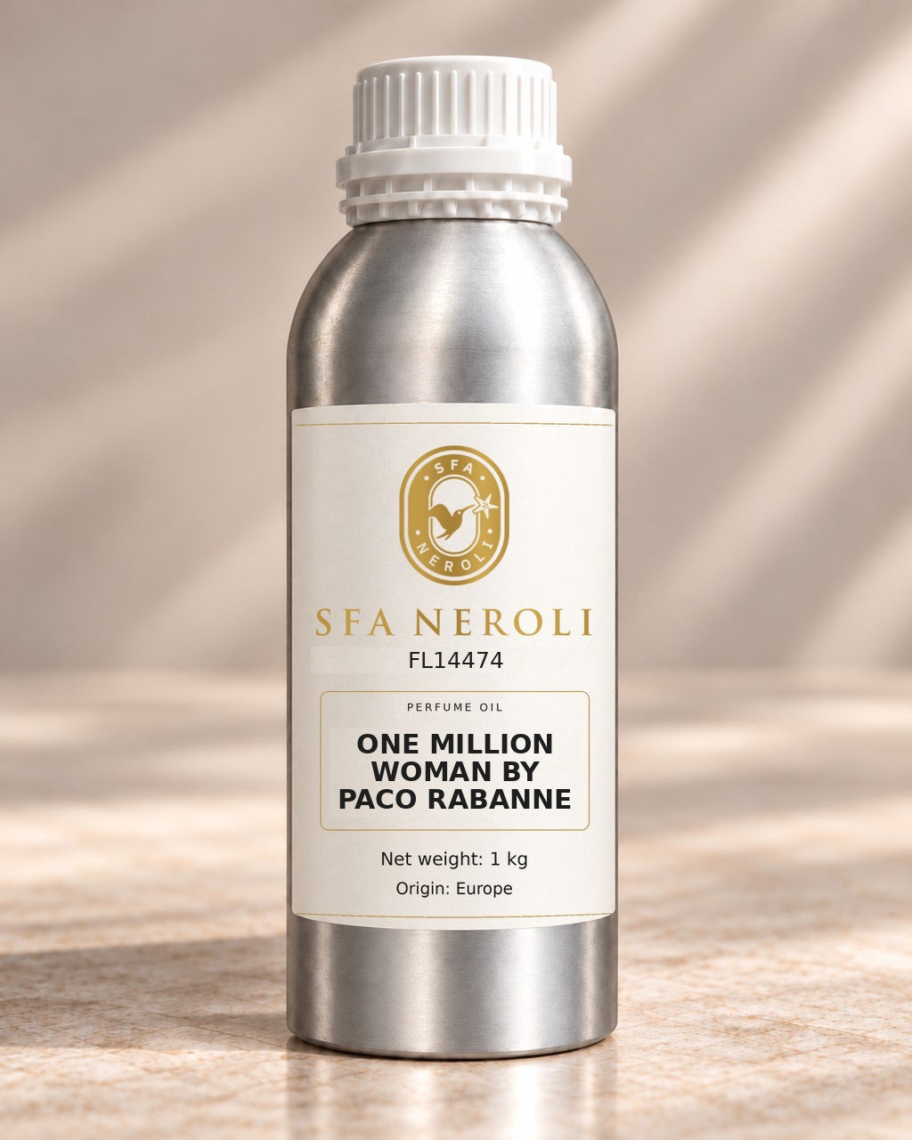 SFA Neroli ONE MILLION WOMAN BY PACO RABANNE, FL14474, 1 kg, gold-label aluminum bottle