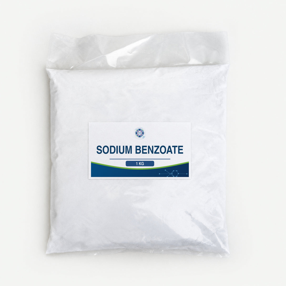 KMA Sodium Benzoate, 1 kg, flat sealed clear powder bag