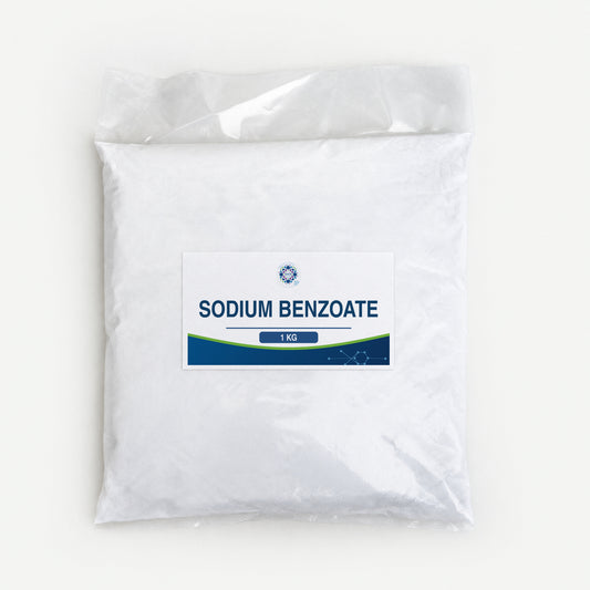 KMA Sodium Benzoate, 1 kg, flat sealed clear powder bag
