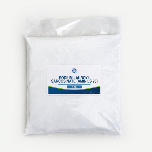 KMA Sodium Lauroyl Sarcosinate (Amin LS 95), 1 kg, flat sealed clear powder bag