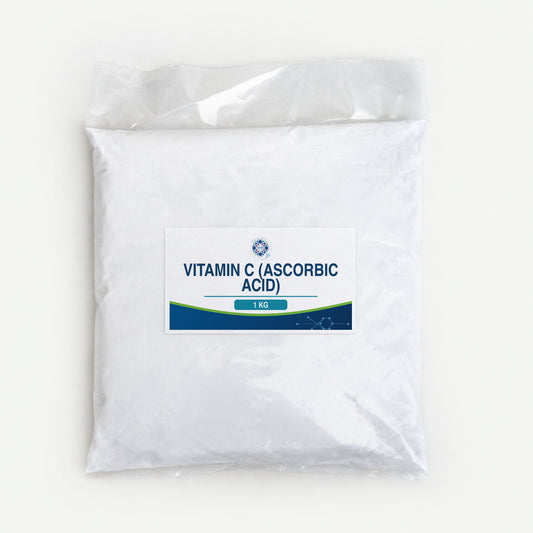 KMA Vitamin C (Ascorbic Acid), 1 kg, flat sealed clear powder bag
